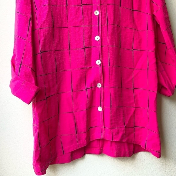 John Mark in Autographs-original Red Black Check Button Down Tunic Shirt - S - Picture 4 of 12